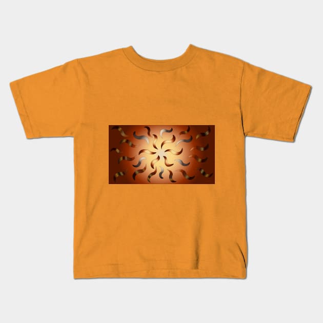 Gradient Swoosh Sunburst Kids T-Shirt by Barschall